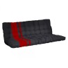 FUTON 135x190cm NOIR ET ROUGE