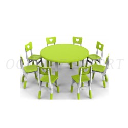 Table maternelle ronde pied ajustable