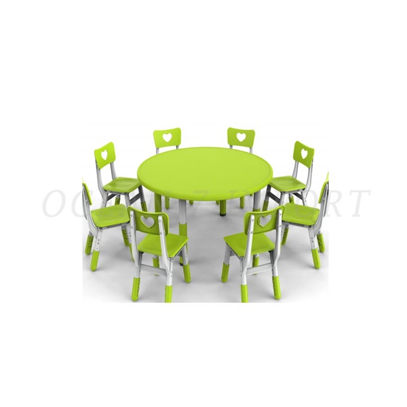 Table maternelle ronde pied ajustable