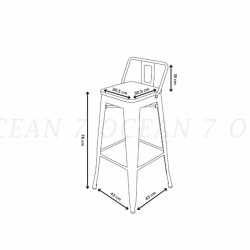 Chaise de bar en métal NEVADA