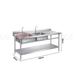 Evier cuisine Pro Inox 180cm